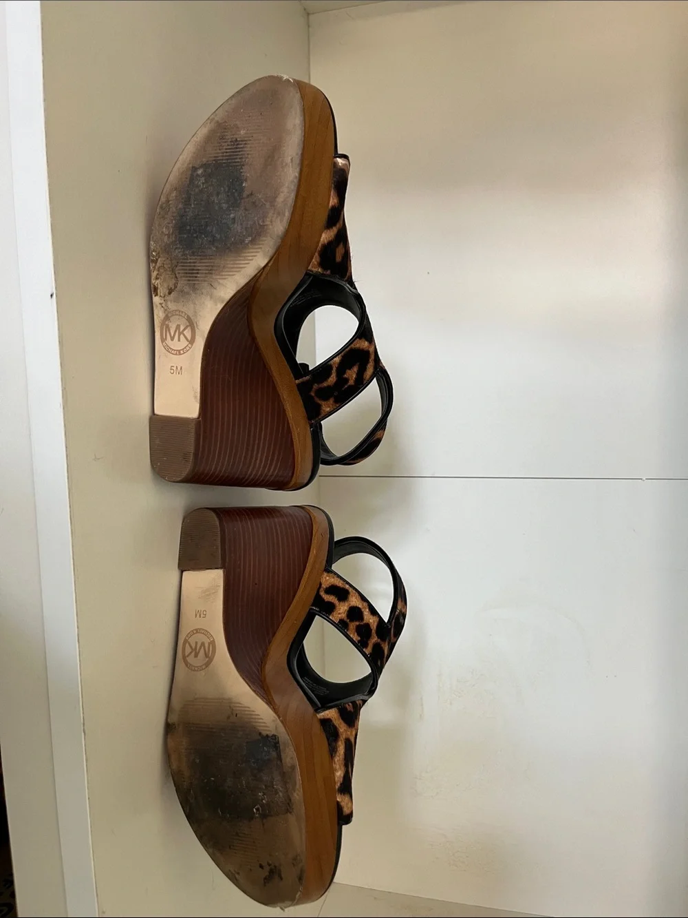 Michael Kors Leopard-Print Platform Sandals in Brown and Black